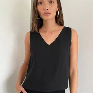 Aritzia Babaton Murphy Cropped Sleeveless Black Blouse Size XXS